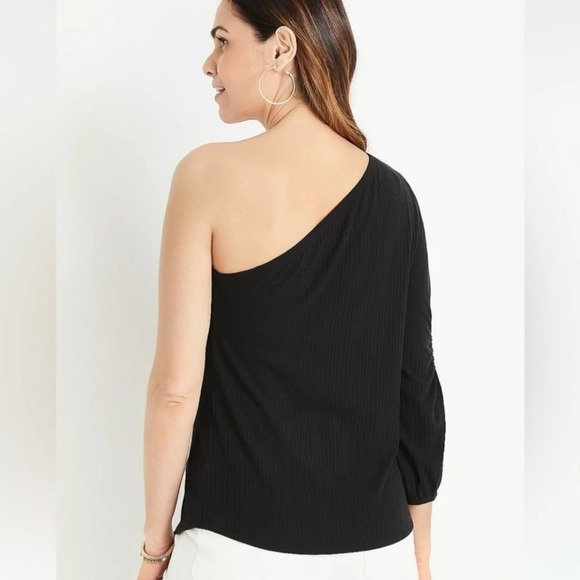 One Shoulder  Ribbed Knit Top - Picture 3 of 7